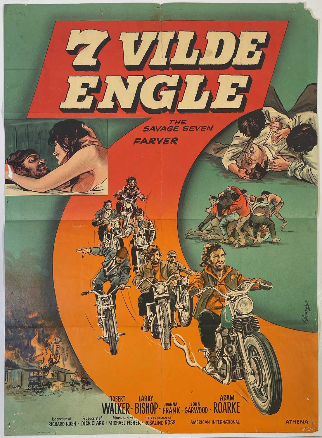 Lot 71 - THE SAVAGE SEVEN (1968) - DANISH ONE-SHEET POSTER.