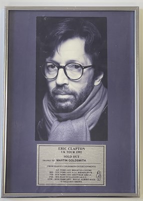 Lot 162 - ERIC CLAPTON UK TOUR 1992 SOLD OUT AWARD.