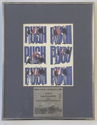 Lot 163 - BROS UK TOUR 1988 SOLD OUT AWARD.