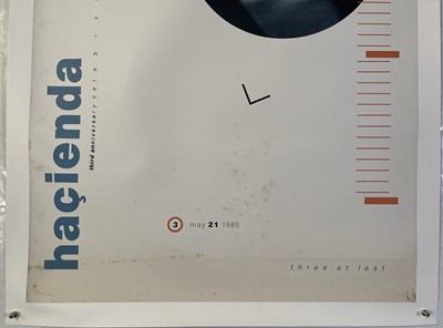Lot 73 - THE HACIENDA - ORIGINAL 1985 THIRD BIRTHDAY POSTER.