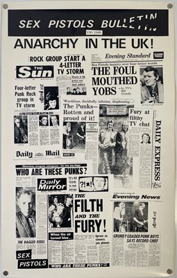 Lot 53 - THE SEX PISTOLS - JAMIE REID DESIGNED 'SEX PISTOLS BULLETIN' POSTER FOR 'ANARCHY..'.