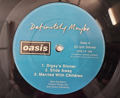 Lot 16 - OASIS - DEFINITELY MAYBE LP (CRE LP 169 - ORIGINAL UK DAMONT PRESSING)