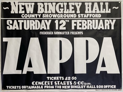 Lot 243 - FRANK ZAPPA - 1977 NEW BINGLEY HALL CONCERT POSTER.