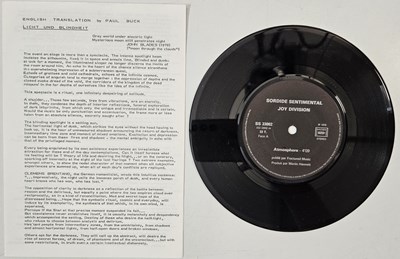 Lot 25 - JOY DIVISION - 'SORDIDE SENTIMENTAL' (COMPLETE ORIGINAL RELEASE OF ATMOSPHERE 'LICHT UND BLINDHEIT' - SS 33 002)