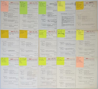 Lot 103 - BBC TRANSCRIPTION DISC CUE SHEETS.