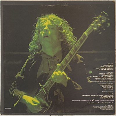 Lot 72 - AC/DC = LET THERE BE ROCK LP (SOUTH AFRICAN PRESSING W/ GREEN/PURPLE SLEEVE DESIGN - ATC 9671)