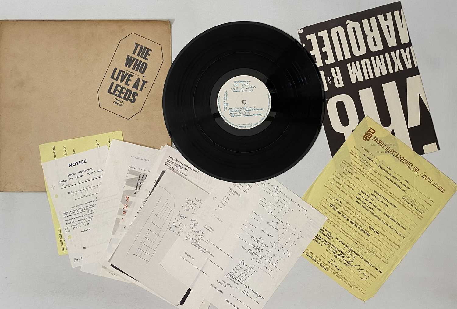 Lot 12 - THE WHO - LIVE AT LEEDS LP (COMPLETE 1ST UK BLACK TEXT PRESSING - TRACK 2406 001)