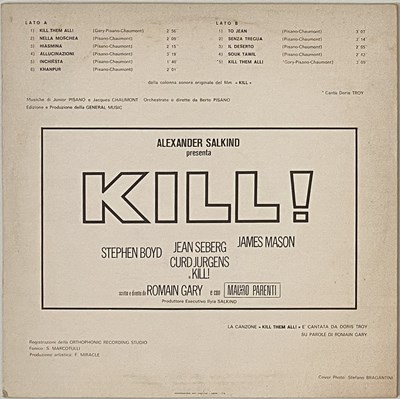 Lot 76 - BERTO PISANO - KILL! (COLONNA SONORA ORIGINALE DEL FILM) LP (ZSLGE 55067 - ORIGINAL PROMO)