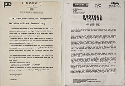 Lot 20 - SHOTGUN MESSIAH - SECOND COMING LP (EU ORIGINAL W/ PRESS RELEASE - RR 9239 1)