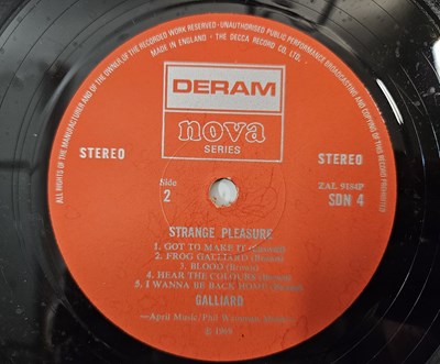 Lot 27 - GALLIARD - STRANGE PLEASURE LP (UK STEREO - SDN 4 - SIGNED BY DAVE CASWELL - INC/ 7" ACETATE)