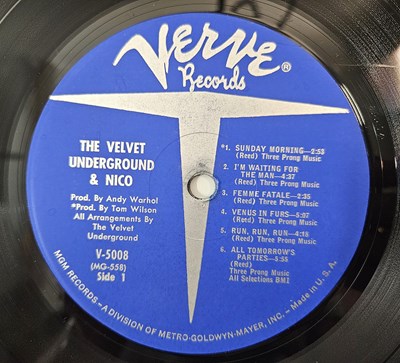 Lot 34 - THE VELVET UNDERGROUND & NICO LP (US MONO EAST COAST ORIGINAL - V-5008)