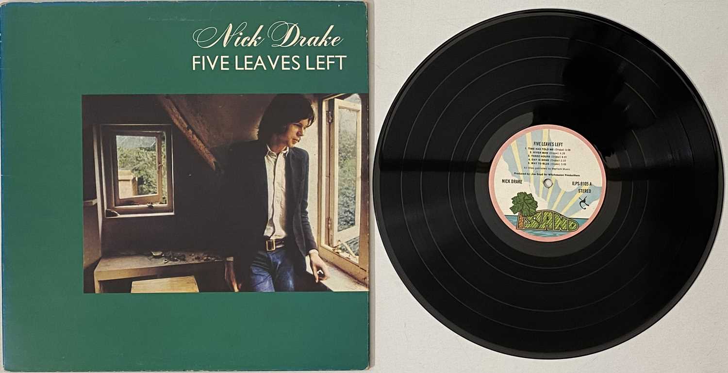 Lot 40 - NICK DRAKE - FIVE LEAVES LEFT LP (UK PINK-RIM REISSUE - ISLAND - ILPS 9105)
