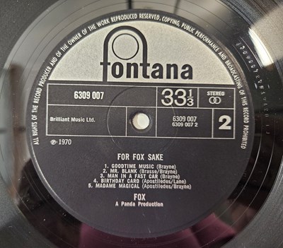 Lot 85 - THE FOX - FOR FOX SAKE LP (UK STEREO ORIGINAL - FONTANA - 6309 007)