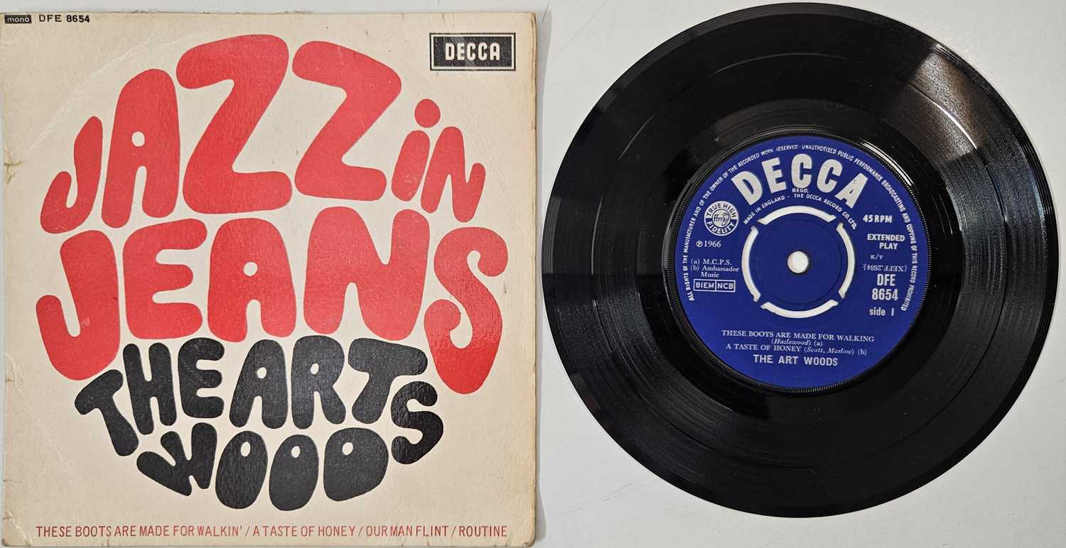 Lot 60 - THE ART WOODS - JAZZ IN JEANS 7" EP (UK ORIGINAL - DFE 8654)