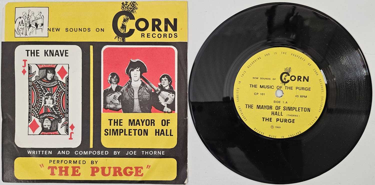 Lot 61 - THE PURGE - THE MAYOR OF SIMPLETON/ THE KNAVE 7" (UK PSYCH ORIGINAL - CORN RECORDS - CP 101)