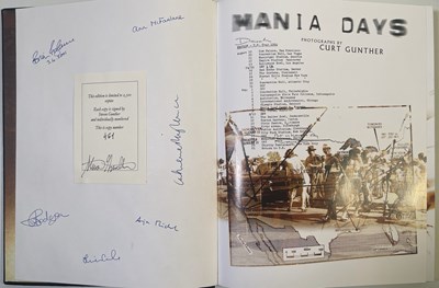 Lot 160 - THE BEATLES - GENESIS PUBLICATIONS - CURT GUNTHER - MANIA DAYS - COPY SIGNED BY PUBLISHER AND OTHERS.
