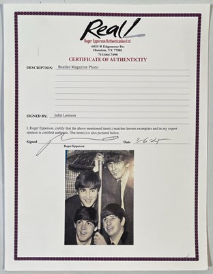 Lot 305 - THE BEATLES - MONTHLY BOOK WITH PAGE SIGNED BY JOHN LENNON.