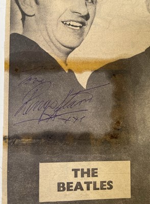 Lot 307 - THE BEATLES - RINGO STARR SIGNED MAGAZINE PAGE.