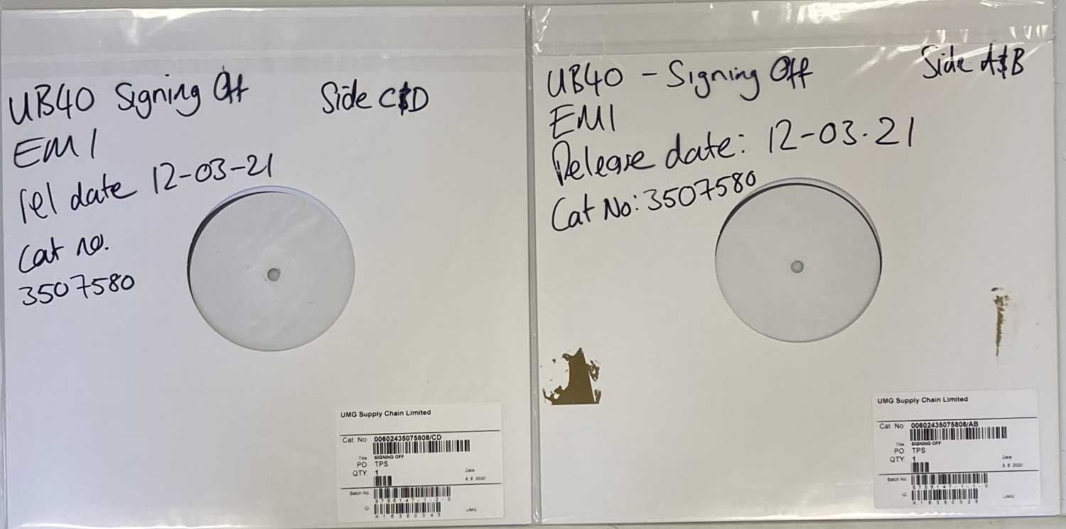 Lot 5 - UB40 - SIGNING OFF LP (2021 WHITE LABEL TEST PRESSING - UMG 3507580)