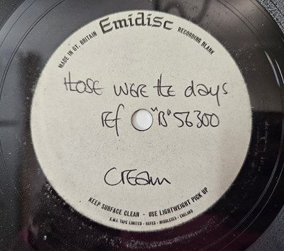 Lot 106 - CREAM - THOSE WERE THE DAYS 7" ACETATE - LABEL LIKELY HANDWRITTEN BY ERIC CLAPTON.