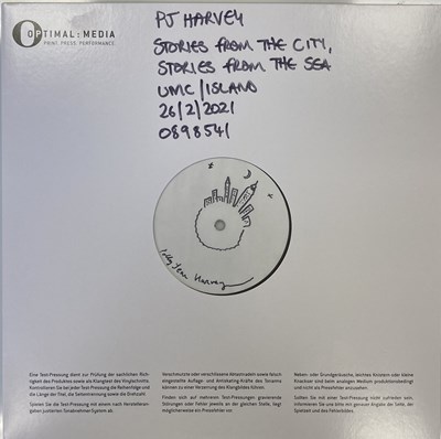 Lot 16 - PJ HARVEY - STORIES FROM THE CITY, STORIES FROM THE SEA LP (SIGNED & ILLUSTRATED WHITE LABEL TEST PRESSING - 2021 RELEASE)