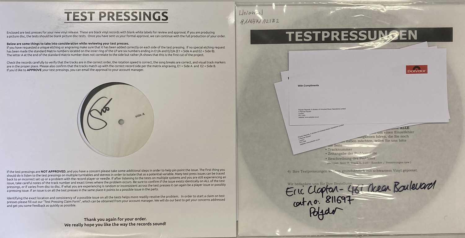 Lot 22 - ERIC CLAPTON - WHITE LABEL TEST PRESSING LPs INC ONE SIGNED