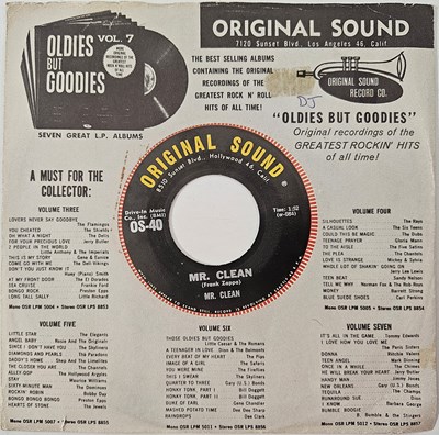 Lot 195 - MR CLEAN - MR CLEAN/ JESSIE LEE 7" (US ORIGINAL - FRANK ZAPPA - ORIGINAL SOUND - OS-40)