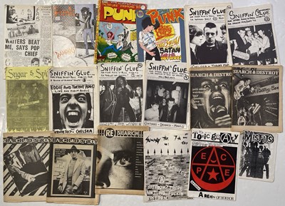 Lot 366 - PUNK ZINES - INC PUNK / SEARCH & DESTROY / SNIFFIN' GLUE.