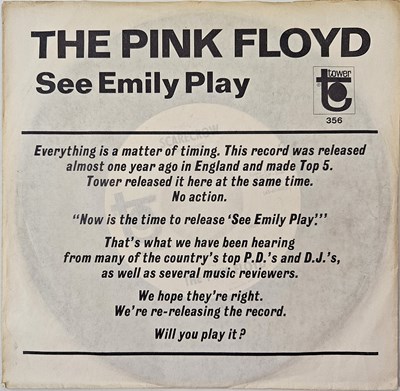 Lot 213 - PINK FLOYD - SEE EMILY PLAY 7" (US PROMO - TOWER - 356)