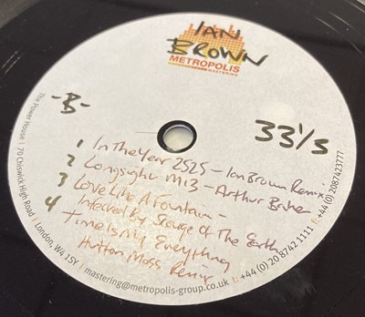 Lot 29 - IAN BROWN - 'COLLECTED' ACETATE LP (FICTION 2012 RELEASE)