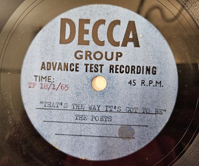 Lot 221 - THE POETS - THAT'S THE WAY IT'S GOT TO BE 7" (DECCA ACETATE)