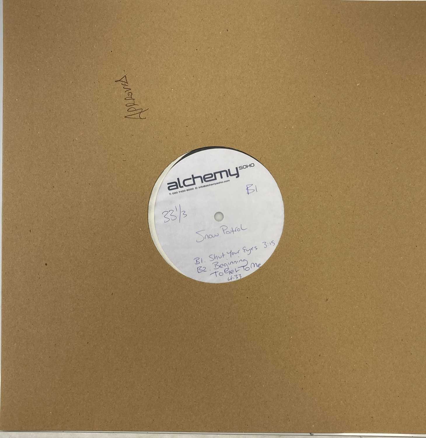 Lot 34 - SNOW PATROL - SHUT YOUR EYES/BEGINNING TO GET TO ME (12" ACETATE RECORDING)