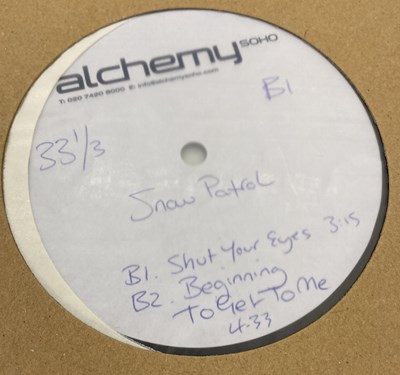 Lot 34 - SNOW PATROL - SHUT YOUR EYES/BEGINNING TO GET TO ME (12" ACETATE RECORDING)
