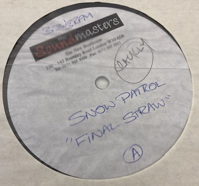 Lot 37 - SNOW PATROL - FINAL STRAW LP (THE SOUND MASTERS ACETATE RECORDING)
