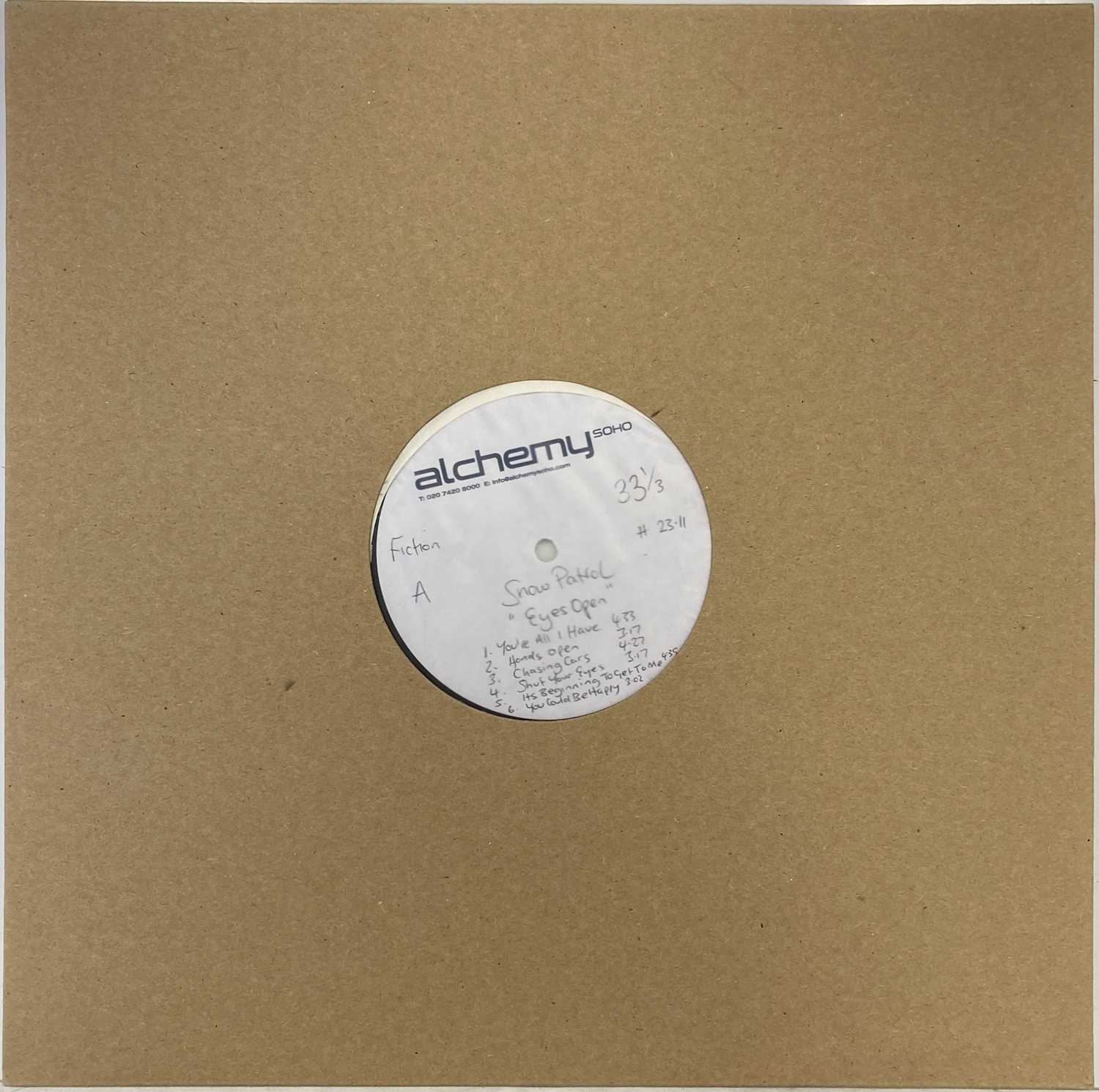 Lot 39 - SNOW PATROL - EYES OPEN LP (ACETATE RECORDING)