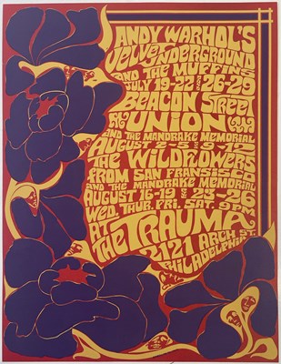Lot 469 - THE VELVET UNDERGROUND - ORIGINAL KAREN FRITZ DESIGNED TRAUMA POSTER.