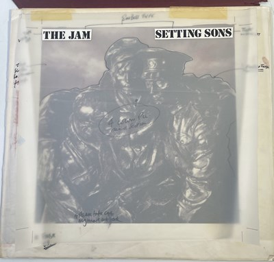 Lot 415 - THE JAM - ORIGINAL ART BOARD WITH DESIGNS FOR 'SETTING SONS' LP COVER.