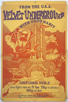 Lot 510 - THE VELVET UNDERGROUND - ORIGINAL 1972 OXFORD POLY CONCERT POSTER.