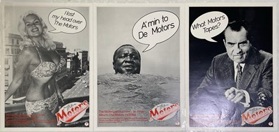 Lot 365 - THE MOTORS - ORIGINAL 1977 THREE POSTER PROMO SET.