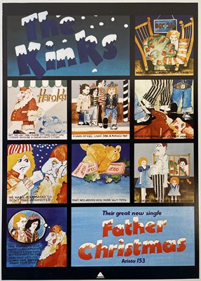 Lot 388 - THE KINKS - ORIGINAL FATHER CHRISTMAS ARISTA PROMOTIONAL POSTER.