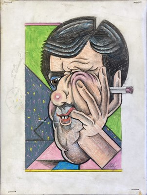 Lot 54 - BUSH HOLLYHEAD ORIGINAL CARICATURE - RUSSELL HARTY.