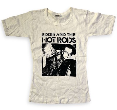 Lot 416 - EDDIE AND THE HOT RODS - ORIGINAL VINTAGE T-SHIRT.