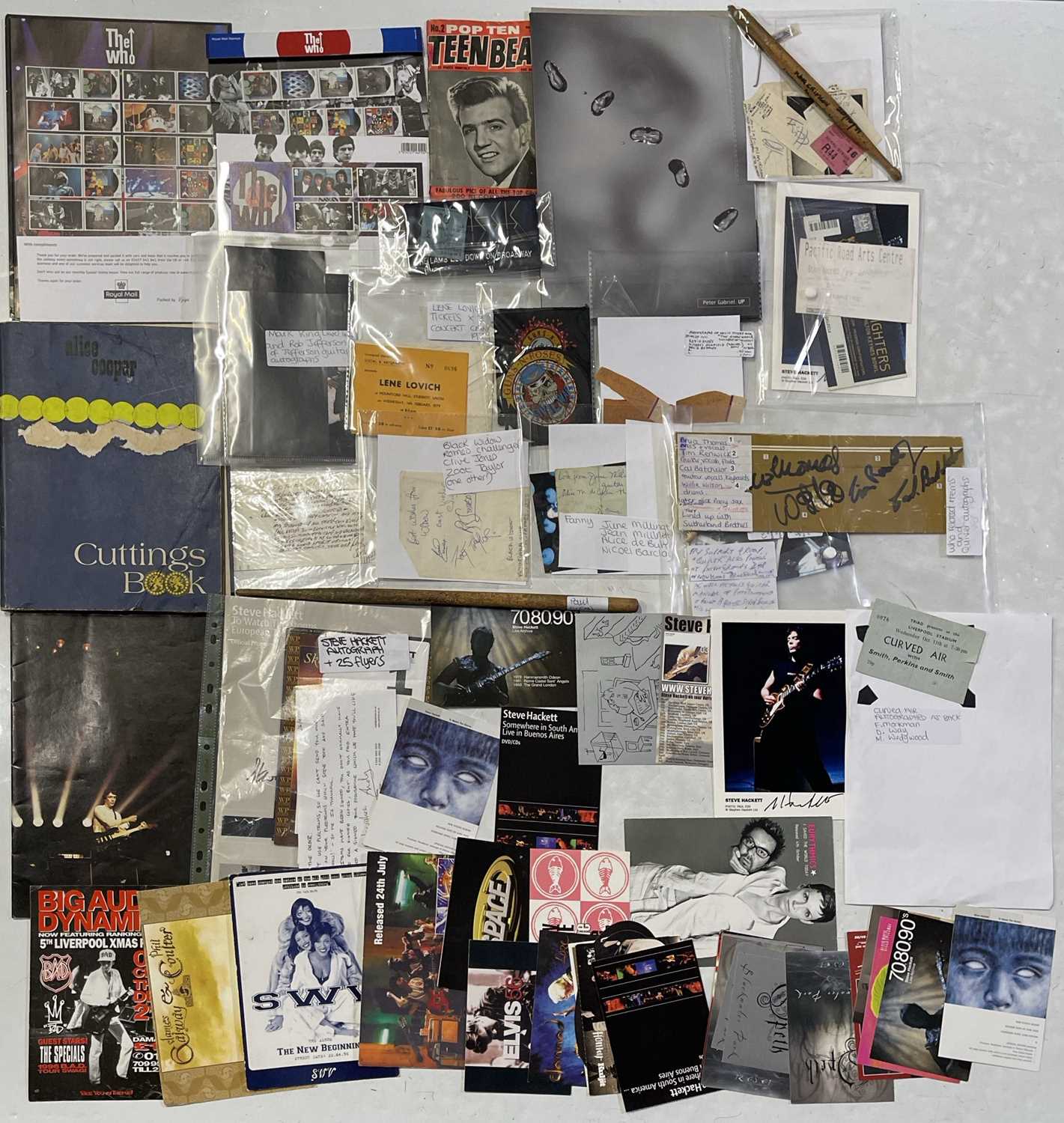 Lot 58 - ROCK / POP AND PROG MEMORABILIA INC STEVE HACKETT / KING CRIMSON SIGNED ITEMS.