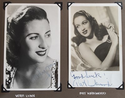Lot 98 - ALBUM WITH AUTOGRAPHED PHOTOS/POSTCARDS - FRANKIE HOWERD / MICHAEL DENISON.