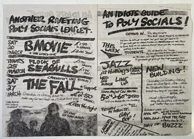 Lot 442 - THE FALL - PAIR OF ORIGINAL 1982 HANDBILLS.
