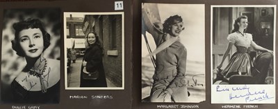 Lot 101 - ALBUM WITH AUTOGRAPHED PHOTOGRAPHS AND UNSEEN PRIVATE PHOTOGRAPHS OF 1950S STARS.