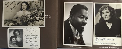 Lot 103 - ALBUM WITH AUTOGRAPHED PHOTOS/POSTCARDS  - JEAN BAYLESS AND MORE STARS OF 1950S.
