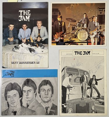 Lot 426 - THE JAM - BOOKLETS/PROGRAMMES SIGNED BY PAUL WELLER AND BRUCE FOXTON.