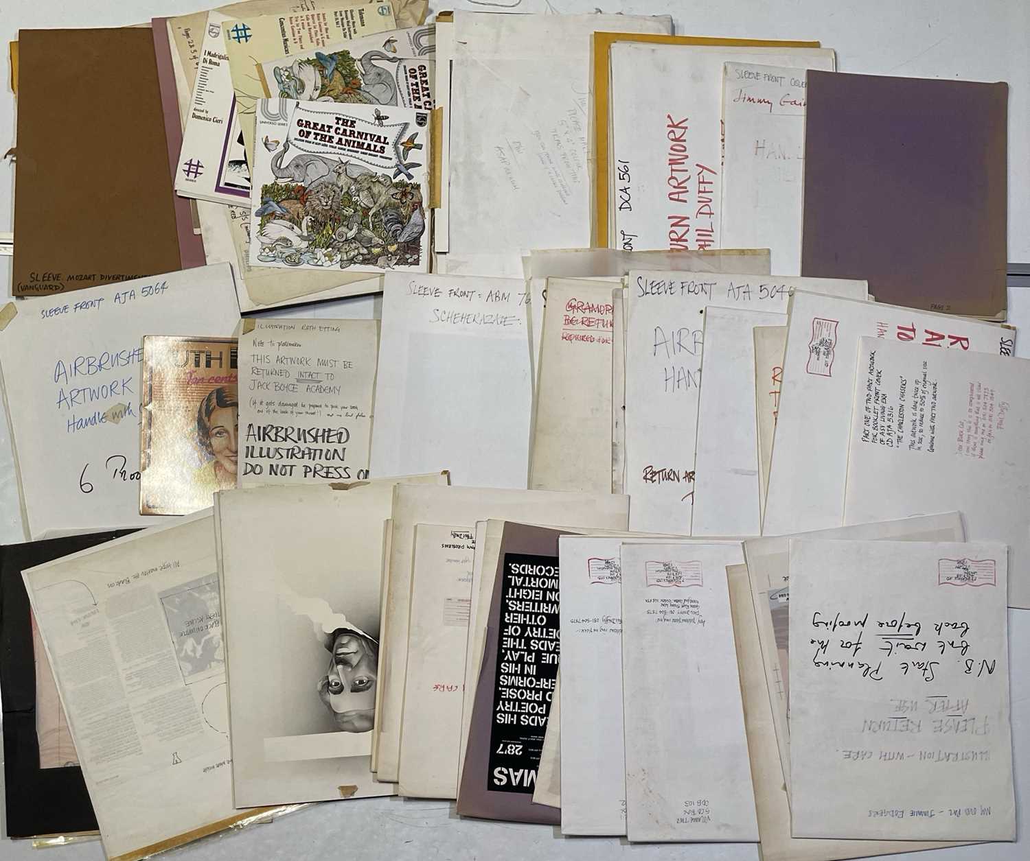 Lot 61 - ORIGINAL LP ARTWORK - DESIGNS / HAND DRAWN SKETCHES AND MORE.