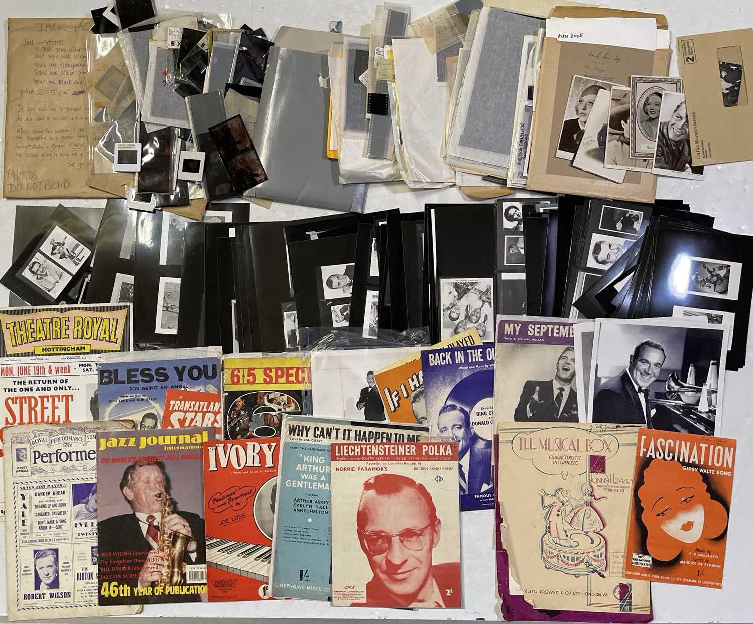 Lot 69 - HUGE COLLECTION OF PHOTOGRAPHS/NEGATIVES AND MORE USED IN THE PRODUCTION OF LP ARTWORK.